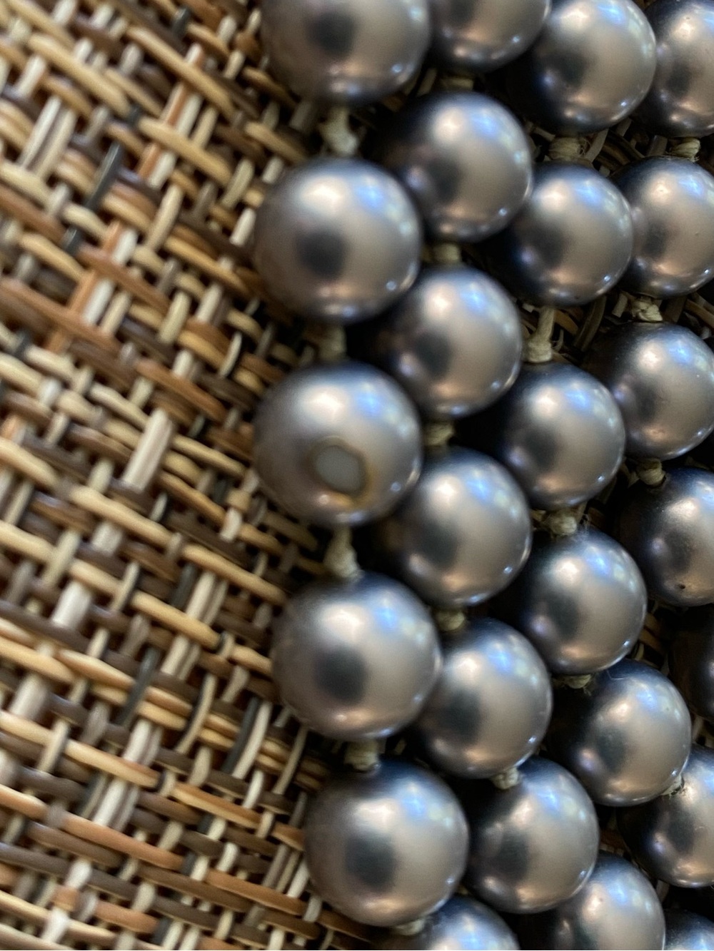 Extra Long Faux Gray Pearl strand - Picture 3 of 7